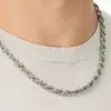 Colares Transfronteiriços Mais Vendidos Não Desbotam Facilmente Masculinos e Femininos Aço Inoxidável Aço Titânio Corrente Grossa de Cânhamo Ouro 18 Ouro