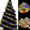 Accesorios de Decoración Navideña Cinta de Doble Capa con Luces para Decoración de Fiesta Navideña Decoración de Árbol de Navidad Cinta Luminosa Adornos Colgantes