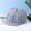 Chapéu de Lã Quente de Inverno para Mulheres de Meia-Idade e Idosas, para Idosos e Avós, com Forro de Fleece e Espessado, Tricotado, Versátil, Moderno, Chapéu de Mãe