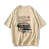 Camisa de Algodão Puro Estilo Retrô Americano Manga Curta Oversized para Mulheres Verão Tendência Marca Solta Estilo Bf Hong Kong Top Grande