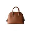 Bolsa de Mão em Couro Bovino de Primeira Camada para Mulheres, Design de Nicho de Alto Padrão, Bolsa Concha, Mini Bolsa de Boliche Simples, Simplicidade Urbana