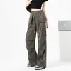 Pantalones de Trabajo Estilo Americano de Calle para Mujer, Verano 2026, Corte Holgado, Adelgazantes, Finos, Modernos, de Cintura Alta, de Secado Rápido, Pantalones de Pierna Ancha Ligeramente Acampanados