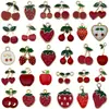 Aleación de Zinc Serie de Frutas Cereza Roja 3D Kit de Materiales para Llavero DIY Pendiente Accesorio de Joyería