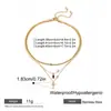 Collar Cruz de Zirconia de Acero Inoxidable Transfronterizo Europeo y Americano Más Vendido Multicapa para Mujer Joyería de Lujo Ligero Nicho de Gama Alta