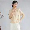 Top de seda crepe pesado 30 momme com bordado de miçangas, manga morcego, gola redonda, feminino, soltinho, camiseta de seda amoreira de manga curta