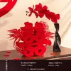 Adornos para decoración de habitaciones de boda, arreglo para sala de estar y dormitorio de compromiso, carácter tridimensional de dragón y fénix "doble felicidad" para exhibición en mesa, artículos para bodas