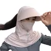 Chapéu de Sol de Verão 2026 para Mulheres, Anti-UV, Chapéu de Aba Larga para Ciclismo, Proteção Facial Completa, Proteção do Pescoço, Máscara Transparente, Proteção Solar Facial Completa