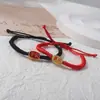 Pulsera trenzada de nudo de oro para pareja, para el año de nacimiento, atrayendo riqueza y fortuna, cuerda roja rica y caprichosa, cuerda negra, pulsera para estudiantes de lugar escénico