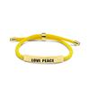 Pulseira de Corda Trançada Multicolorida Transfronteiriça Hobby Paz Amor Paz Presente Comemorativo Pulseira de Aço Inoxidável Gravada