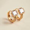 Pendientes de moda transfronterizos europeos y americanos, cuarteto de diamantes, ligeros, de lujo, nichos, microdiamantes, Amazon AliExpress Supply
