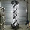 Luz Rotatoria de Barbería de Pie para Exteriores Impermeable Letrero de Salón de Peluquería Luz de Caja de Luz de Vidrio de Colores para Peluquería Se Puede Comprar en Lote Leidezhu