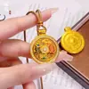 Colgante de Brújula de Carpa de Resina Antigua Chapado en Oro de Alta Retención de Color Cadena Trenzada para Suéter Colgante Nuevo Estilo Chino para Mujer