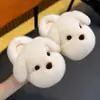 Pantuflas de algodón para niños y niñas con diseño de cachorro, nuevo modelo otoño e invierno 2026, de interior para el hogar, de felpa, lindas y divertidas
