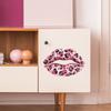 Nuevo Fun-F935 Creativo Estampado de Leopardo Rosa Labios Rojos Decoración de Pared para Baño Dormitorio Pegatina de Pared Autoadhesiva Removible