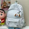 Mochila escolar para meninas do ensino fundamental, simples e versátil, mochila bordada para o ensino médio, leve para o trajeto, mochila de viagem estilo japonês para estudantes universitários