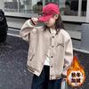 Abrigo para Niñas Otoño e Invierno 2026 Estilo Nuevo Chaqueta de Béisbol Acolchada Espesa de Lana para Niñas Mayores Chaqueta de Algodón de Invierno