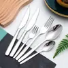 Exportar Juego de Vajilla Accesible de Lujo Estilo Occidental, Cuchara de Mesa de Acero Inoxidable Brillante para Hotel de Alta Gama, Cuchara para Comer, Cuchillo y Tenedor para Bistec