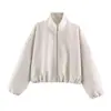 Moda Versátil Suelta Suave Chaqueta Bomber con Cuello Alto y Cremallera, Top Casual para Mujer, Otoño 2026