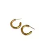 Brincos Minimalistas Estilo Coreano Ins Cool com Textura Martelada, Versáteis para Uso Diário, Brincos Exquisitos e de Alto Padrão para Mulheres