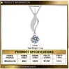 Pingente de Prata Esterlina S925 Atacado Colar com Pingente de Folha para Mulheres Design Estilo Ins Colar de Moissanita de 1 Quilate para Mulheres