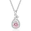 Comercio Exterior Transfronterizo Colgante de Plata de Ley S925 Rosa Full Diamond Amazon Doce Piedras de Nacimiento Collar Simple Versátil de Lujo Ligero
