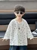 Q029 Camiseta de Manga Larga de Otoño para Niños, Estilo Nuevo, Ropa Infantil de Moda, Camiseta Base Estrellada a la Moda