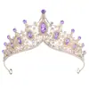 Coroa Tiara Nova Infantil Transfronteiriça Princesa Menina Festa de Aniversário Performance Coroa Liga de Zinco Strass Headband Atacado