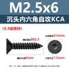 Tornillos Autorroscantes de Cabeza Avellanada Hexagonal Kca Zinc Negro Grado 8.8 Tornillos para Madera de Alta Resistencia con Cabeza Plana y Punta Aguda M2M3M4M6