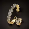 Pulseira Anel Aberta de Moda Face Sorridente Cobre Zircônia Retrô Europeia e Americana Anel Pulseira de Temperamento Moda Feminina Estilo Quente Transfronteiriço