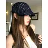 Gorra boina retro de estrella estilo coreano para mujer, boina visera de moda artística de verano, gorra de vendedor de periódicos versátil y estiliza el rostro
