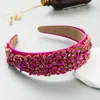 He Ming Moda Nuevo Estilo Estilo Barroco Colorido Completa de Pedrería Diadema Personalizada Elegante Sensación de Alta Gama Accesorios para el Cabello de Banquete para Mujeres