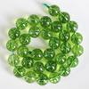 Pipoca natural verde oliva textura de cristal contas soltas atacado corda artesanal contas redondas diy pingente pulseira feminina