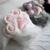 Guantes de Garra de Animal Secundarios Comic-Lindos Gatos Garra Engrosados Forrados de Felpa Almohadilla de Carne de Animal Cálidos Divertidos Cosplay