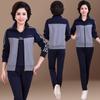 Chaqueta Gruesa de Forro Polar Otoño e Invierno para Madres de Mediana Edad y Mayores Ropa Deportiva de Colores Combinados Traje Casual Estilo Occidental para Mujeres Mantener Caliente Suegra