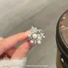 Anel Estrela de Pérola Estilo Luxo Leve, Moda Retrô Francesa, Anel de Nicho de Alto Padrão, Novo Design Tendência