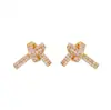 Casual, Exquisito, Lujo Accesible, Gama Alta, Elegante de Nicho, Pendientes Nudosos de Circonio, Pendientes de Diseño Versátil y Moderno para el Día a Día