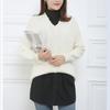 Suéter Empilhado e Usando Artefato de Forro Interno Saia Cobrindo Bumbum Cortina de Peido Combinando Suéter Bainha Falsa Saia Jacquard