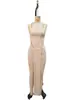 Comércio Exterior Europeu e Americano Roupas Femininas Primavera e Verão Nova Moda Cor Sólida Costura Sexy Slim Fit Recorte Fita Sem Mangas Vestido Curto