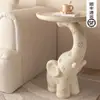 Adorno de Elefante de Pie Estilo Crema para Sala de Estar, Junto al Mueble de TV, Mesa Lateral de Sofá, Mesita de Noche de Dormitorio, Bandeja de Mesa para Almacenamiento