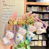 LLavero de unicornio arcoíris de resina con dibujos animados, colgante creativo para bolso escolar, llavero de coche, pequeño regalo al por mayor
