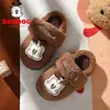 Pantuflas de algodón para niños Babudou, pantuflas de interior antideslizantes para otoño e invierno, pantuflas cálidas para el hogar para niños, venta al por mayor