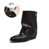 Botines con Correa de Hebilla Retro para Mujer 2026 Otoño/Invierno Nuevos Botas Martin Casuales Plegadas Botas de Jinete Vaquero Occidental