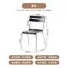 Silla de ocio con tira de madera de viento usada silla de comedor de restaurante café hogar silla con respaldo de hierro forjado silla de mesa de comedor simple