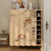 Nuevo gabinete de baño de estilo chino cálido, armario de almacenamiento con cortina de sombreado, estante de almacenamiento para artículos diversos, cortina de sombreado para cocina, cortina antipolvo