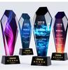 Nuevo trofeo de cristal de cima de iceberg Fabricación de excelentes trofeos para el personal Grabado creativo de trofeos a color