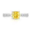 Anillo de Flor de Hielo de Piedra Preciosa Colorida de Venta Caliente en Transmisión en Vivo, Corte Cubo de Azúcar Pequeño para Mujer, Diamante de Alto Carbono Súper Brillante, Anillo Versátil de Moda, Envío Directo de Una Pieza