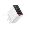 Cargador USB de 4 puertos con pantalla digital 5V2.4A Adecuado para teléfonos Apple y Android Cargador USB de múltiples puertos
