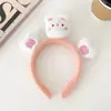 Diadema de oso fresa para Tiktok, diadema para lavarse la cara de celebridad de internet para mujer, otoño e invierno, diadema de felpa antideslizante para el pelo, pasador, tocado