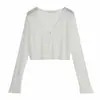 Cárdigan Protector Solar para Mujer, Chal Delgado para Verano, Combinado con un Vestido de Tirantes, Cubierta Exterior, Capa Pequeña Estilo Francés, Blanco