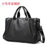 Bolsa Masculina de Pele de Ovelha Trançada Couro Genuíno Bolsa Masculina de Negócios Couro de Vaca Macio Casual Ombro Transversal Pasta Grande Capacidade